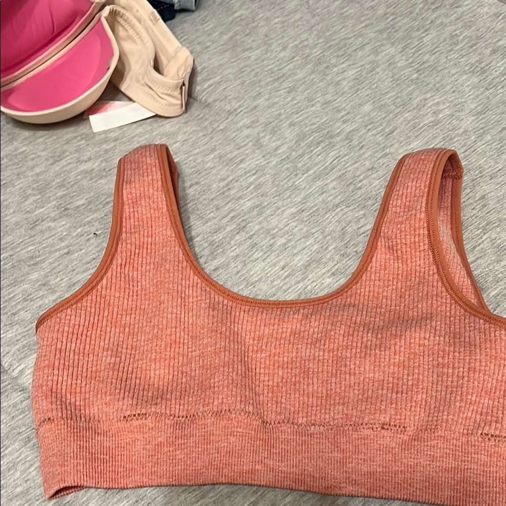 GB Girls Brown Ribbed Sports Bra Intimates